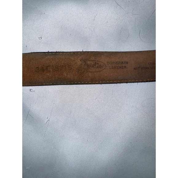 Justin’s Western Embossed Tab Medium Brown Leather Belt Size 36 main image 4